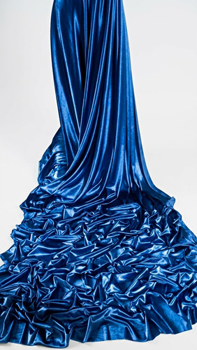 Royal blue shiny satin - royal,