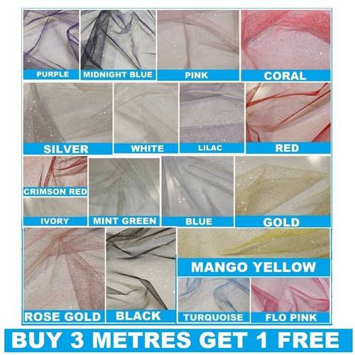 Glitter tulle net soft sheer - glitter,