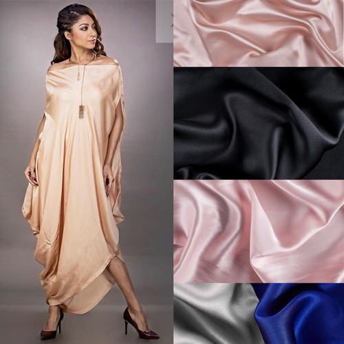 Plain silk fabric charmeuse - plain,