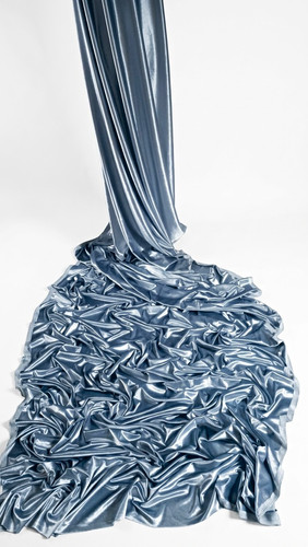 Metallic silver glossy satin - silver,