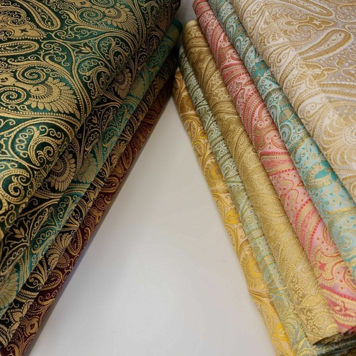Double paisley brocade fabric - double,