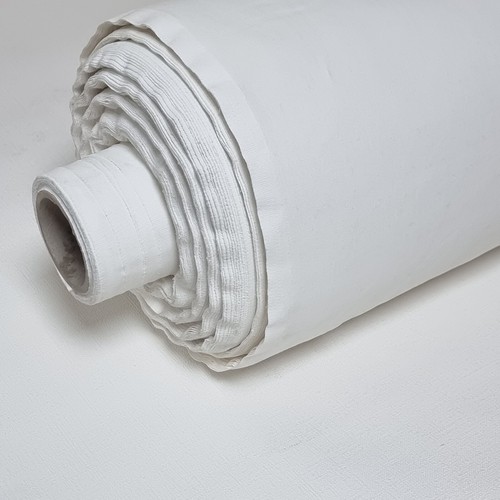 White cotton fabric - white, metre