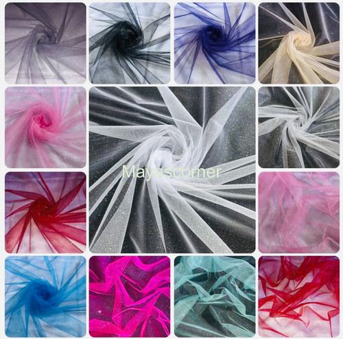 Sparkly glitter tulle fabric - glitter,