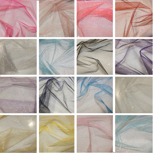 Glitter tulle fabric - fabric, soft